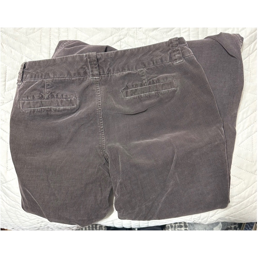 Old Navy Womens Wide Leg Corduroy Pants Sz10 Gray Brown Mid Rise Trouser Flare - Picture 5 of 5